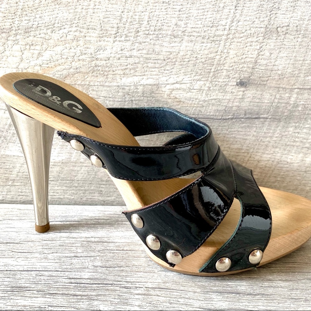 D&G Patent Leather Platform Slide View 4